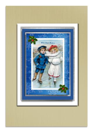 Christmas Vintage Skaters with Decoupage by Frances Dent