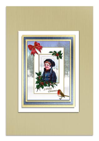 Vintage Young Boy Winter Scene by Frances Dent
