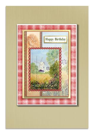 Windmill Pyramid Step by Step Decoupage Card by Frances Dent