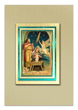 Christmas Vintage Nativity Decoupage Topper by Frances Dent