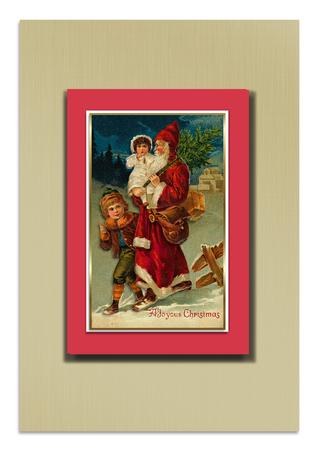 Father Christmas Vintage Decoupage Topper by Frances Dent