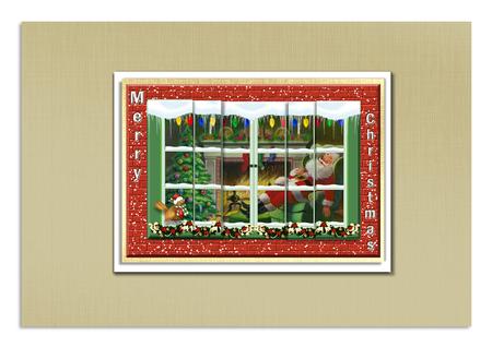 Through the Window - Sleeping Santa by Frances Dent