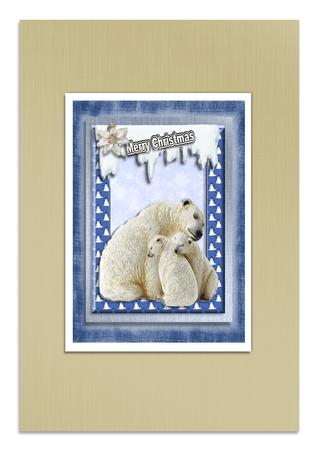 Lovely Polar Bears in Christmas Tree Frame by Frances Dent