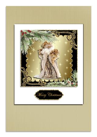 Stylish Blank Christmas Card with Swirls 1 by Frances Dent