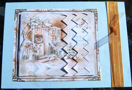 Welcome Home for Christmas 2 - Zig-zag Side Stacker Card Front by Frances Dent