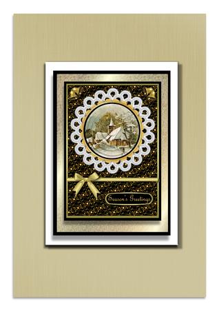 Christmas Church with Lace Pyramid by Frances Dent