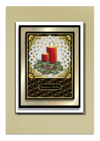 Christmas Candle with Lace Decoupage by Frances Dent