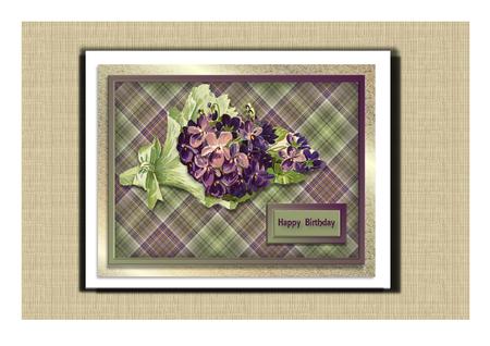 Purple Flowers Bouquet Quick Card by Frances Dent