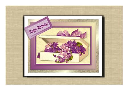 Purple Flowers Box Quick Card by Frances Dent