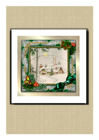Winter Pub Holly 5inch Round Bottom Stacker by Frances Dent