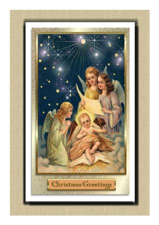 Vintage Christmas Angels Sing Decoupage Topper by Frances Dent