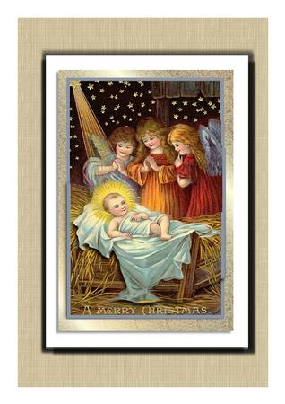 Angels Watching Over Baby Jesus by Frances Dent