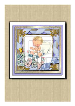 Baby Boy 5in Square One Corner Stacker by Frances Dent