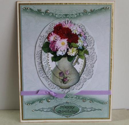 Antique Vase of Flowers Oval Pyramid by Freda Heisey
