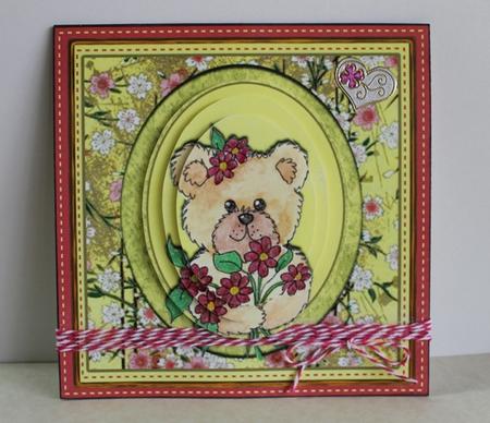 Teddy with Flowers by Freda Heisey