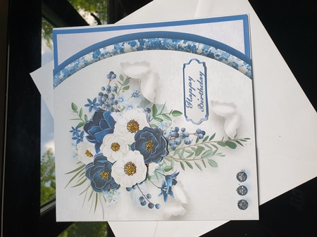 Blue Bouquet - Rounded Offset Card Mini Kit by Gabriela  Ignat 