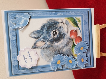 Rosie the Rabbit Decoupage Topper with Butterfly by Gabriela  Ignat 
