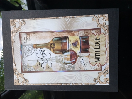 Vino de Paris - 7 x 5 inch quick card with decoupage. by Gabriela  Ignat 