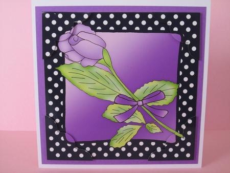 8 x 8 Single Rose Scalloped Corner Topper by Gabrielle Byrne