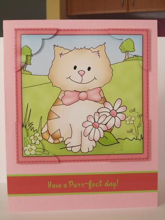8 x 8 Cute Cat Scalloped Corner Topper by Gabrielle Byrne