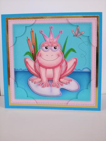8 x 8 Freya Frog Scalloped Corner Topper by Gabrielle Byrne