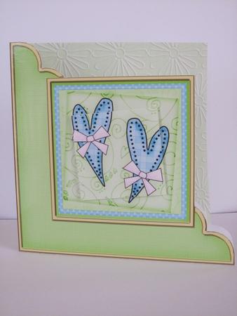 Funky Hearts Cut and Fold Corner Card by Gabrielle Byrne