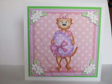 Mia Meerkat's Easter Egg Wavy Corner Side Stacker Topper by Gabrielle Byrne