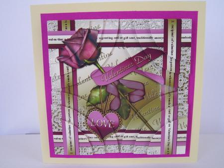 Purple Rose Valentine Gold 4 Rounded Corner Stacker by Gabrielle Byrne