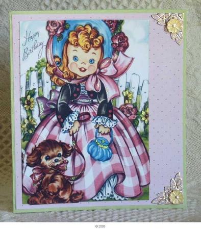 Little Girl with Puppy A4 Topper by Gail Pennycuick