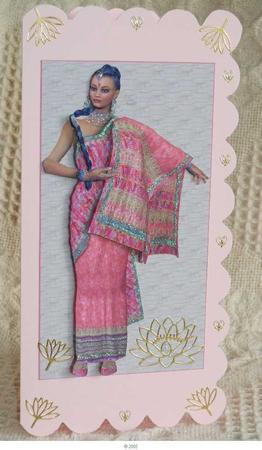 Indian Woman in an Elegant Native Pink Sari Decoupage by Gail Pennycuick