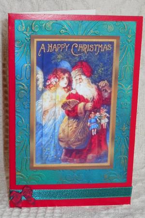 Vintage Happy Christmas Pyramid Topper by Gail Pennycuick