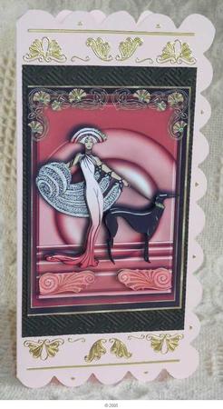 Art Deco Lady & Dog Topper by Gail Pennycuick