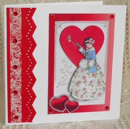 Vintage Lady Valentine Card Sheet by Gail Pennycuick