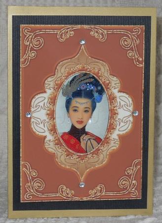 Oriental Whisper Blank Card 2 by Gail Pennycuick