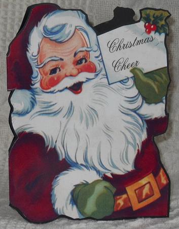 Santa Shaped Card Christmas Cheer Vintage by Gail Pennycuick