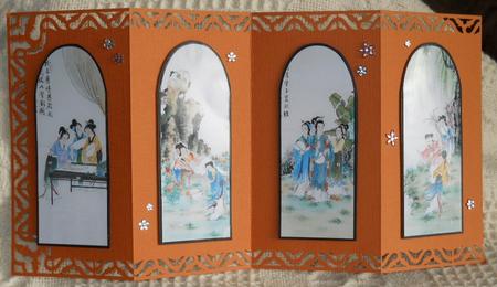 Four Fold Oriental Screen Card by Gail Pennycuick