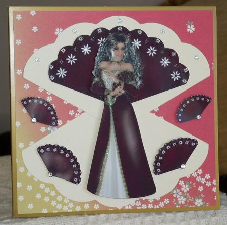 Beautiful Fan Lady Decoupage by Gail Pennycuick
