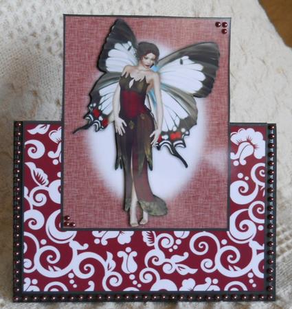 Beautiful Butterfly Fairy Over the Edge Card by Gail Pennycuick