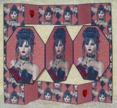 Gorgeous Gothic Lady 3 Panel Pop Up by Gail Pennycuick