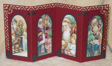 Four Fold Christmas Santa Screen Card by Gail Pennycuick