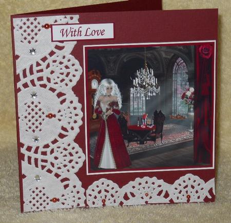 Greeting Her Guests Large Square Card Front and Decoupage by Gail Pennycuick