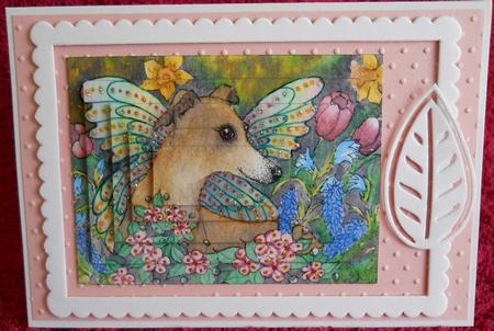 Whippet Fairy in the Garden Pyramid Topper by Gail Pennycuick