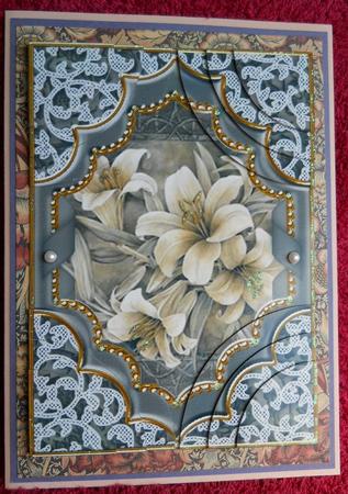 Grey Lily Ornate Diamond 7x5 All 4 Corner Stacker by Gail Pennycuick