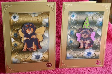 Metallic Beige and Bronze Floral 7x5in Card Base Edger by Gail Pennycuick