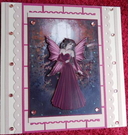 Red Fairy in the Enchanted Garden A4 Topper by Gail Pennycuick