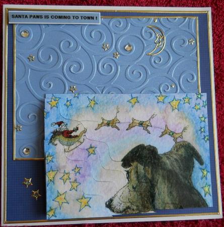 Sleigh Flight on Christmas Eve Wavy Corner Stacker Topper by Gail Pennycuick