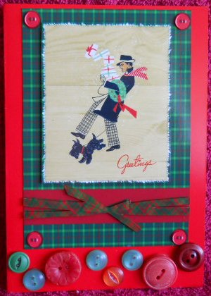 A4 Art Deco Male Christmas Card Front by Gail Pennycuick