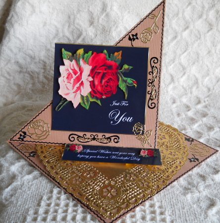 Roses on Black and Gold by Gail Pennycuick
