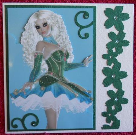 Tutu Beautiful A5 Shaped Front Print and Fold Card Blonde by Gail Pennycuick
