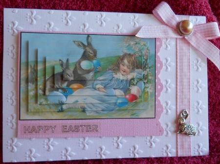 Vintage Easter Bunny Visit Pyramage Sheet by Gail Pennycuick